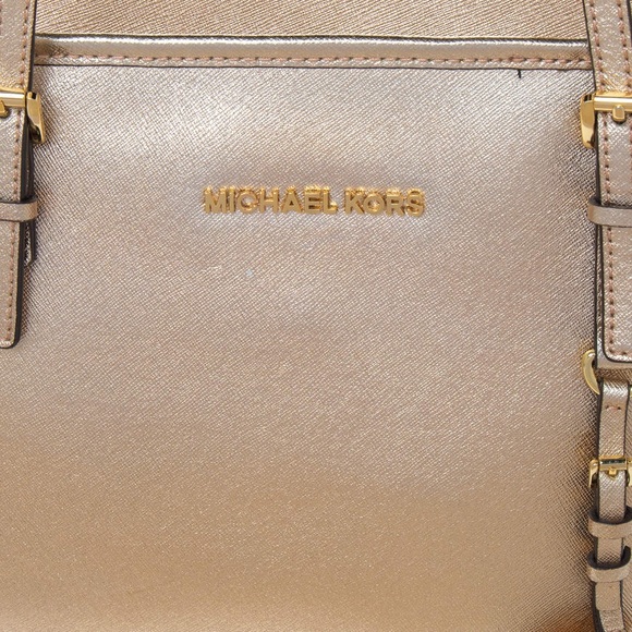 Michael Kors Gold Metallic Saffiano Leather Multifunction Tote - Picture 5 of 5